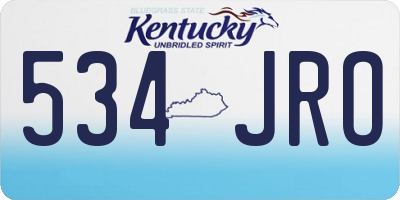 KY license plate 534JRO