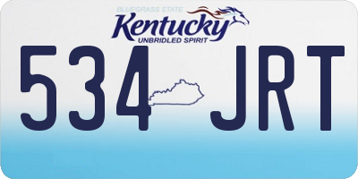KY license plate 534JRT