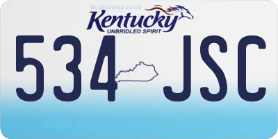 KY license plate 534JSC