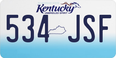 KY license plate 534JSF