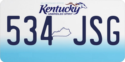 KY license plate 534JSG