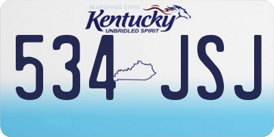 KY license plate 534JSJ
