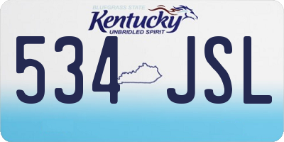 KY license plate 534JSL