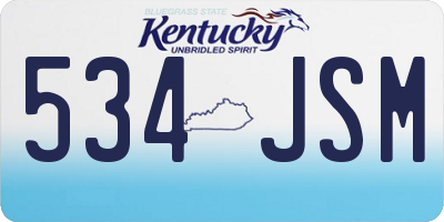 KY license plate 534JSM