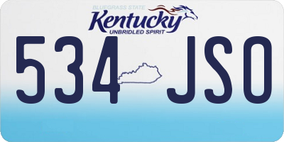 KY license plate 534JSO