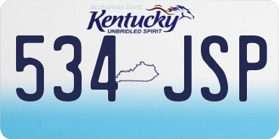KY license plate 534JSP