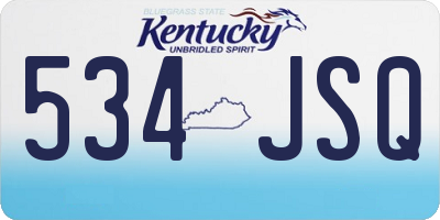 KY license plate 534JSQ