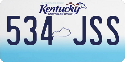 KY license plate 534JSS