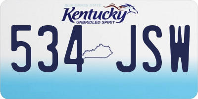 KY license plate 534JSW