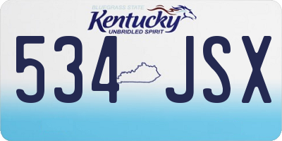 KY license plate 534JSX