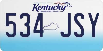 KY license plate 534JSY