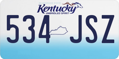 KY license plate 534JSZ