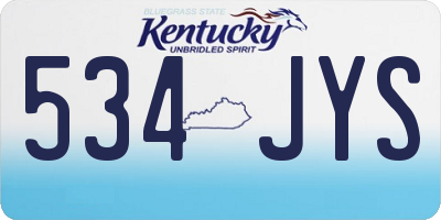 KY license plate 534JYS