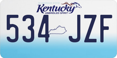 KY license plate 534JZF