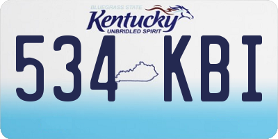KY license plate 534KBI
