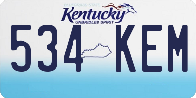 KY license plate 534KEM