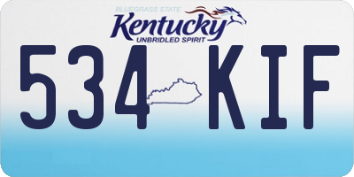 KY license plate 534KIF