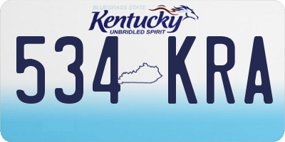 KY license plate 534KRA