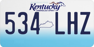 KY license plate 534LHZ