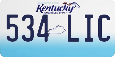 KY license plate 534LIC