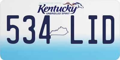 KY license plate 534LID