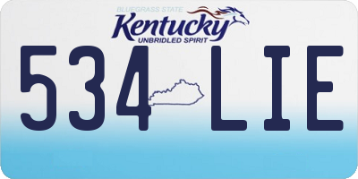 KY license plate 534LIE
