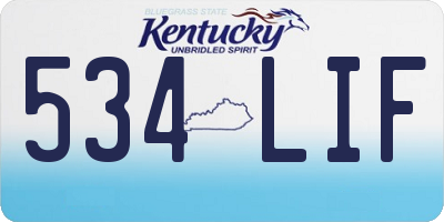 KY license plate 534LIF