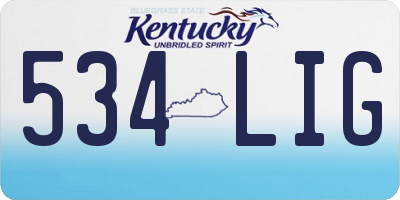KY license plate 534LIG
