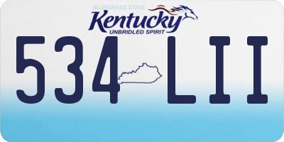 KY license plate 534LII
