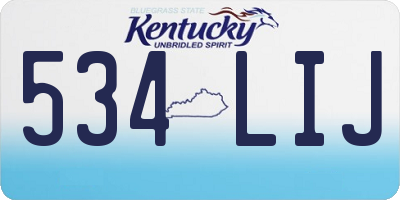 KY license plate 534LIJ