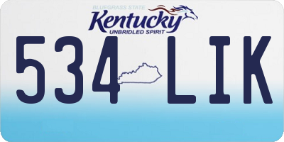 KY license plate 534LIK