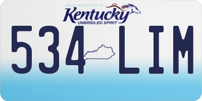 KY license plate 534LIM