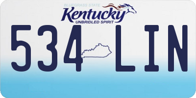 KY license plate 534LIN