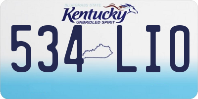 KY license plate 534LIO