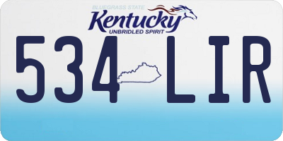 KY license plate 534LIR