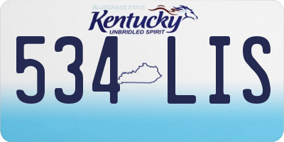 KY license plate 534LIS
