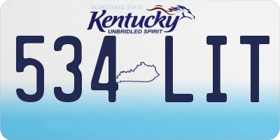 KY license plate 534LIT