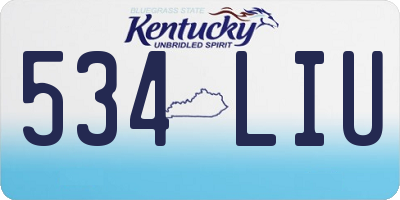 KY license plate 534LIU