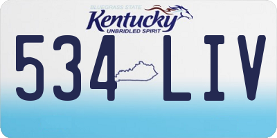 KY license plate 534LIV