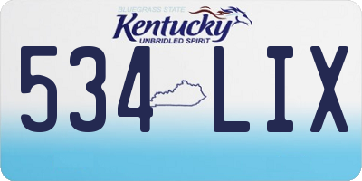 KY license plate 534LIX