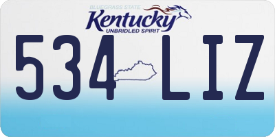 KY license plate 534LIZ