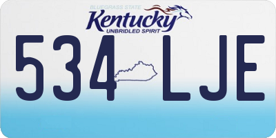 KY license plate 534LJE