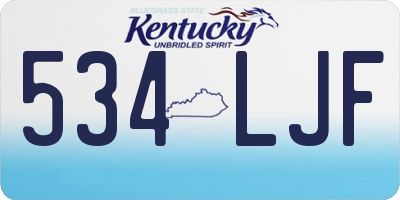 KY license plate 534LJF