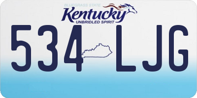 KY license plate 534LJG