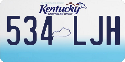 KY license plate 534LJH