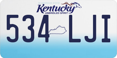 KY license plate 534LJI