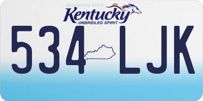 KY license plate 534LJK