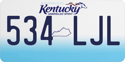 KY license plate 534LJL