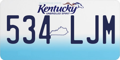 KY license plate 534LJM
