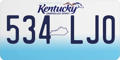KY license plate 534LJO
